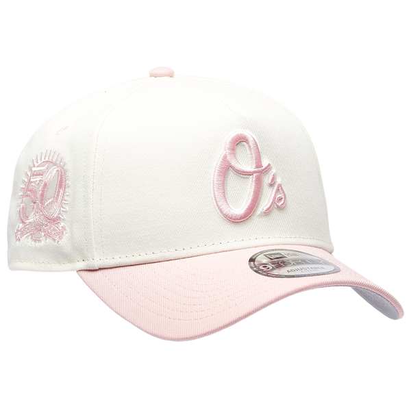 New Era Orioles 9FORTY A-Frame Cap - Adult - Chrome/Pink Rouge - Image 3