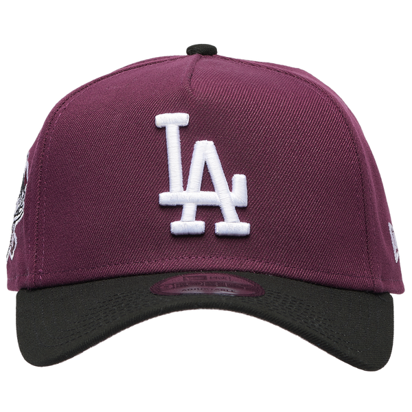 New Era Dodgers 9FORTY A-Frame Cap - Adult - Plum/Black - Image 2