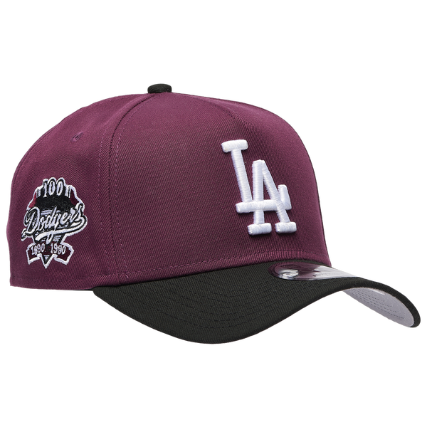 New Era Dodgers 9FORTY A-Frame Cap - Adult - Plum/Black - Image 3