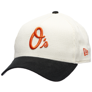 New Era Orioles 940 A Frame Corduroy Cap - Adult - White/Black