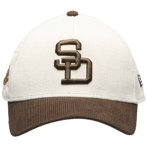 New Era Padres 940 A Frame Cordory Cap - Adult - Brown/White - Image 2