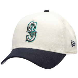 New Era Mariners 940 A Frame Corduroy Cap - Adult - White/Navy