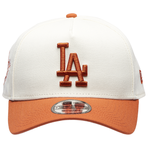 New Era Dodgers 940 A Frame Cap - Adult - White/Orange - Image 2