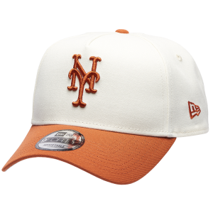New Era Mets 940 A Frame Cap - Adult - White/Orange