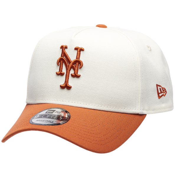 New Era Mets 940 A Frame Cap - Adult - White/Orange
