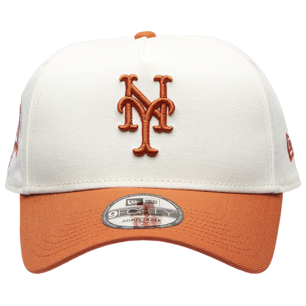New Era Mets 940 A Frame Cap - Adult - White/Orange - Image 2