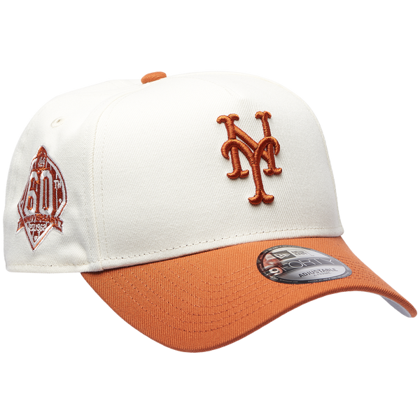 New Era Mets 940 A Frame Cap - Adult - White/Orange - Image 3