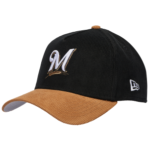 New Era Brewers 940AF Cord Cap - Adult - Black/Tan