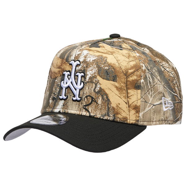 New Era Mets 940 A-Frame RealTree Cap - Adult - Camo/Black