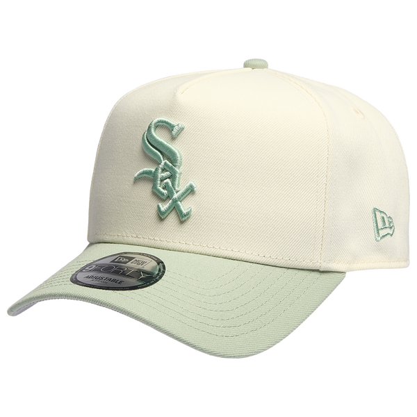 New Era White Sox 940 A-Frame Cap - Adult - Chrome/Green
