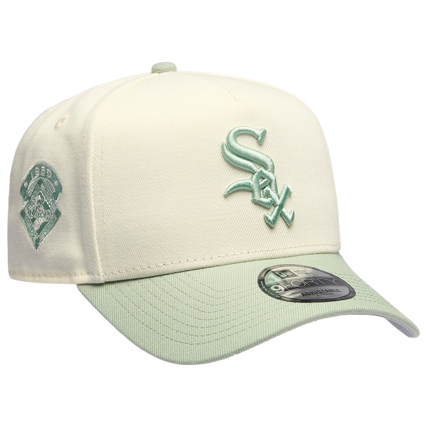 New Era White Sox 940 A-Frame Cap - Adult - Chrome/Green - Image 3
