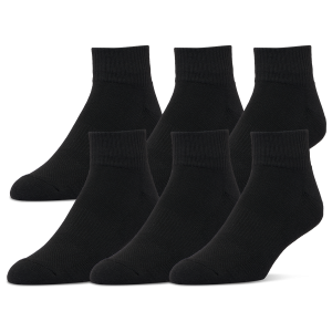 CSG Quarter Socks 6 Pack - Adult - Black