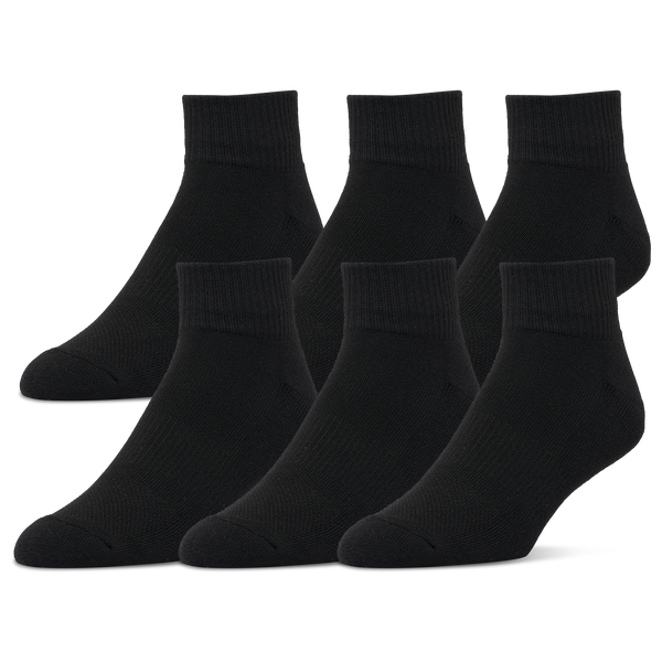 CSG Quarter Socks 6 Pack - Adult - Black