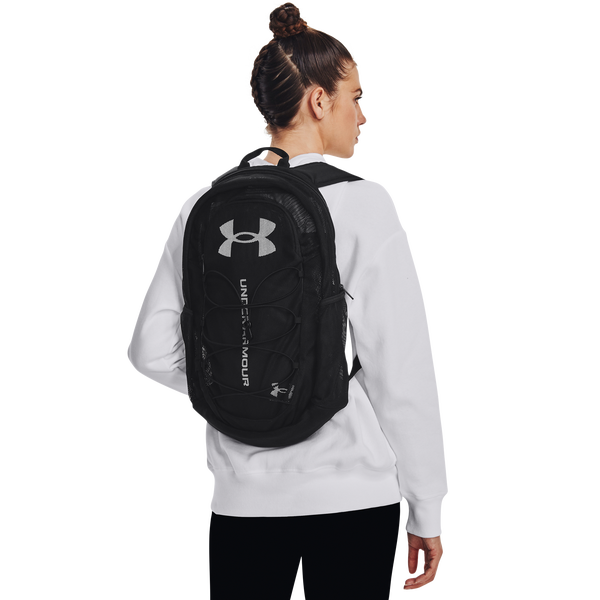 Under Armour Hustle Mesh Backpack - Adult - White/Black - Image 6