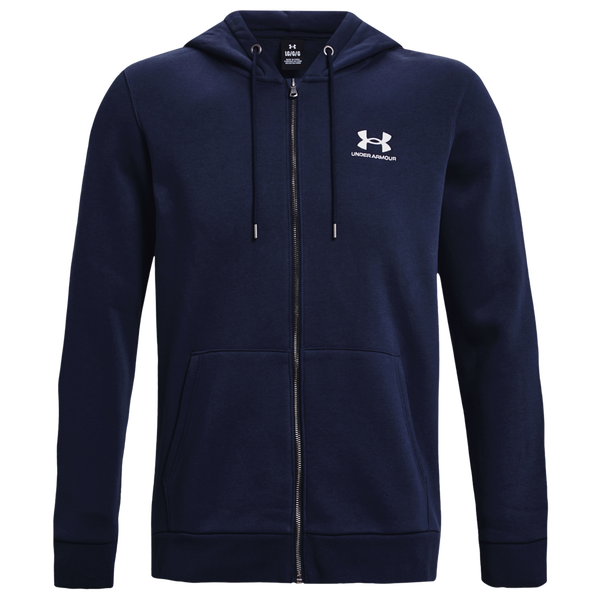 Under Armour Essential Fleece Full-Zip Hoodie - Men's - White/Midnight Navy