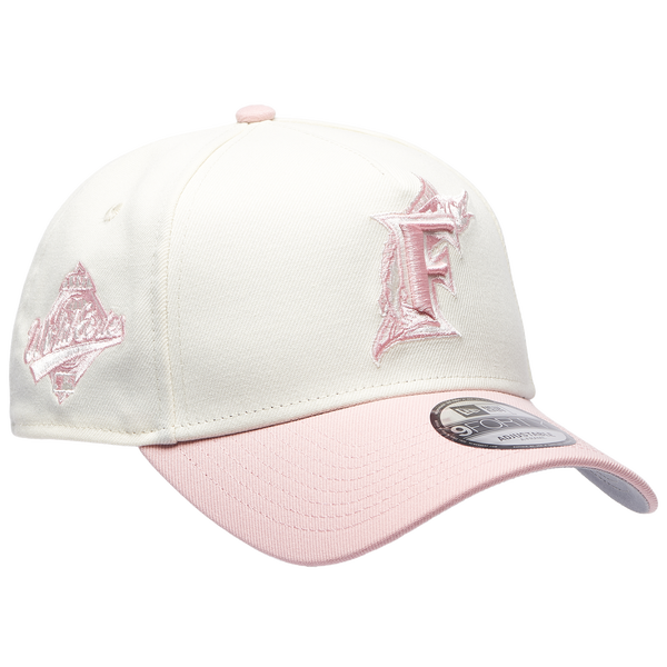New Era Marlins 9FORTY A-Frame Cap - Adult - Chrome/Pink Rouge - Image 3