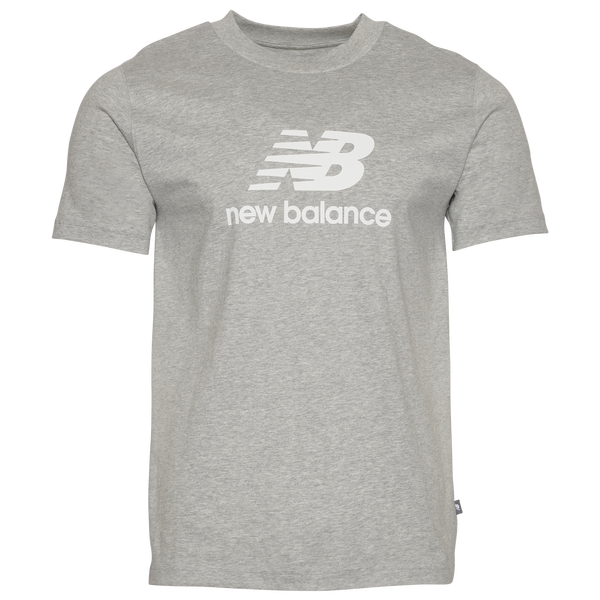 New Balance Essential Stacked Logo T-Shirt - Men's - Grey/White