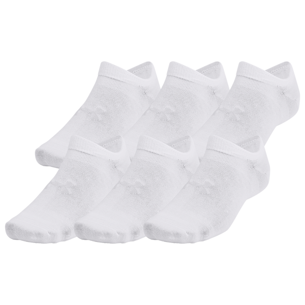 Under Armour Essential 6 Pack No Show Socks - Men's - White/White/Halo Grey - Image 2