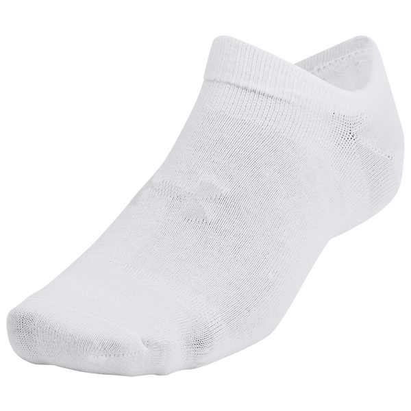 Under Armour Essential 6 Pack No Show Socks - Men's - White/White/Halo Grey - Image 4