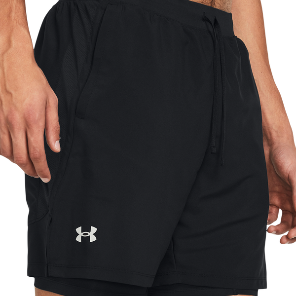 Under Armour Launch 7'' 2-IN-1 Shorts - Men's - Black/Reflective/Black