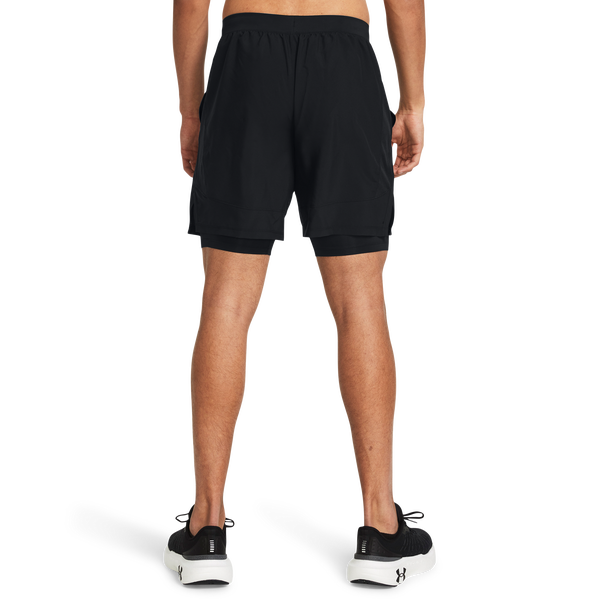 Under Armour Launch 7'' 2-IN-1 Shorts - Men's - Black/Reflective/Black - Image 2
