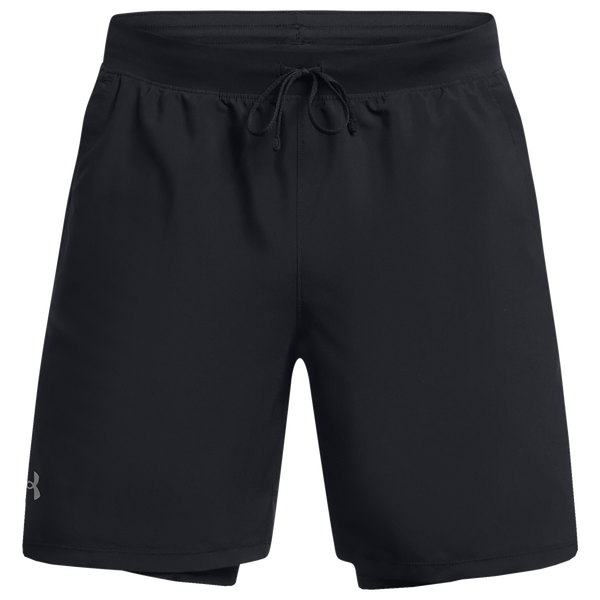 Under Armour Launch 7'' 2-IN-1 Shorts - Men's - Black/Reflective/Black - Image 3