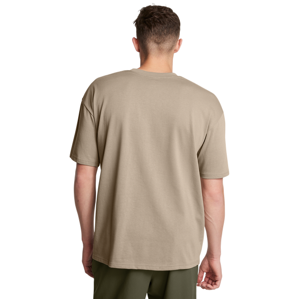 Under Armour Oversized Heavyweight Short Sleeve - Men's - Timberwolf Taupe/White - Image 2