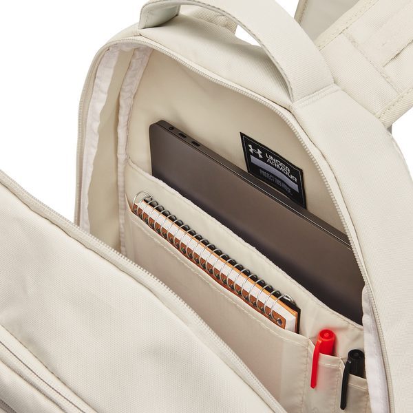 Under Armour Hustle 6.0 Pro Backpack - Adult - Summit White/Metallic Gold - Image 3