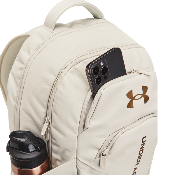 Under Armour Hustle 6.0 Pro Backpack - Adult - Summit White/Metallic Gold - Image 5