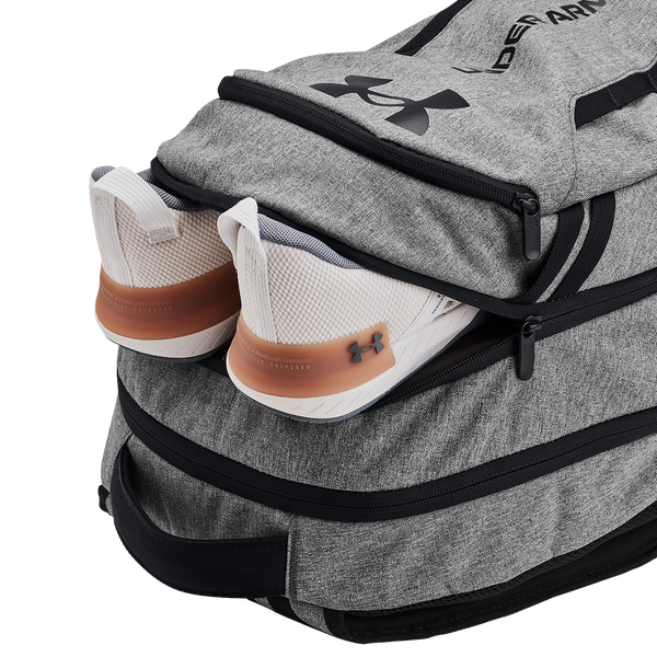 Under Armour Hustle 6.0 Backpack - Adult - Castlerock/Black/Black - Image 4