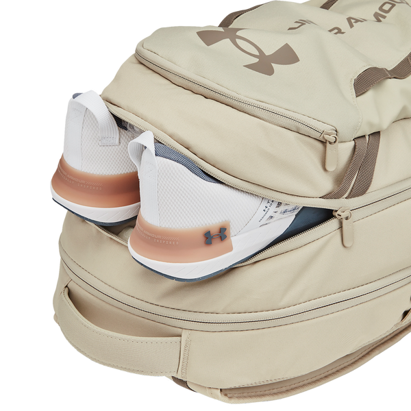 Under Armour Hustle 6.0 Backpack - Adult - Khaki Base/Khaki Base/Taupe Dusk - Image 4