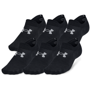 Under Armour Essential 6 Pack Ultra Low Socks - Men's - Black/Black/Castlerock