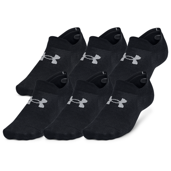 Under Armour Essential 6 Pack Ultra Low Socks - Men's - Black/Black/Castlerock