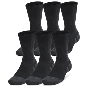 Under Armour Perf Tech 6 Pack Crew Socks - Men's - Black