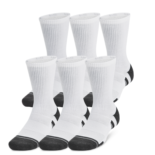 Under Armour Perf Tech 6 Pack Crew Socks - Men's - White