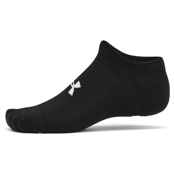 Under Armour Essential Cushion 6 Pack No Show Socks - Men's - Black/Black/Halo Grey - Image 3