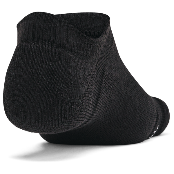 Under Armour Essential Cushion 6 Pack No Show Socks - Men's - Black/Black/Halo Grey - Image 4