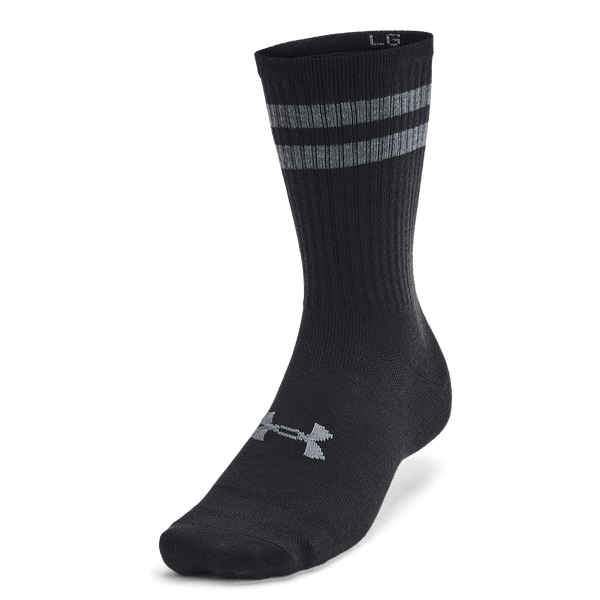 Under Armour Essential 6 Pack Crew Socks - Men's - White/White/Black - Image 2