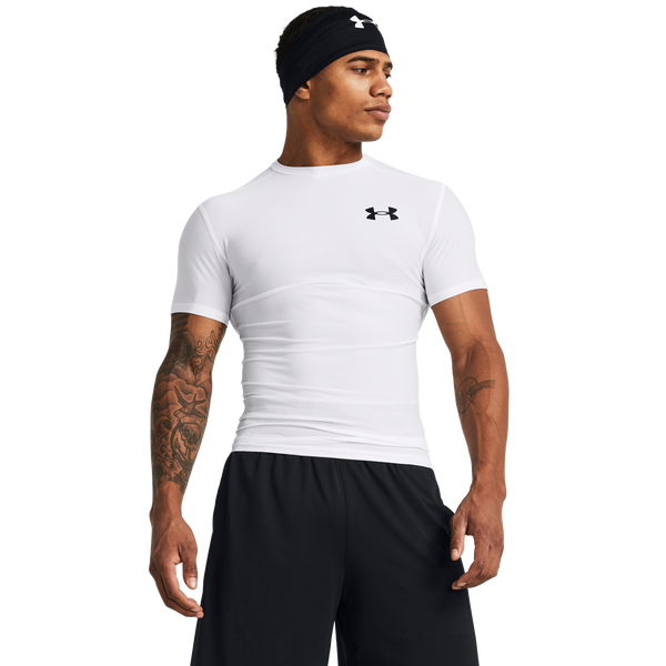 Under Armour Heatgear OG Compression Short Sleeve - Men's - White/Black - Image 4