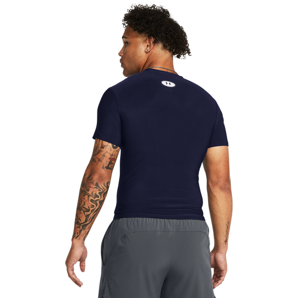 Under Armour Heatgear OG Compression Short Sleeve - Men's - Midnight Navy/White - Image 2