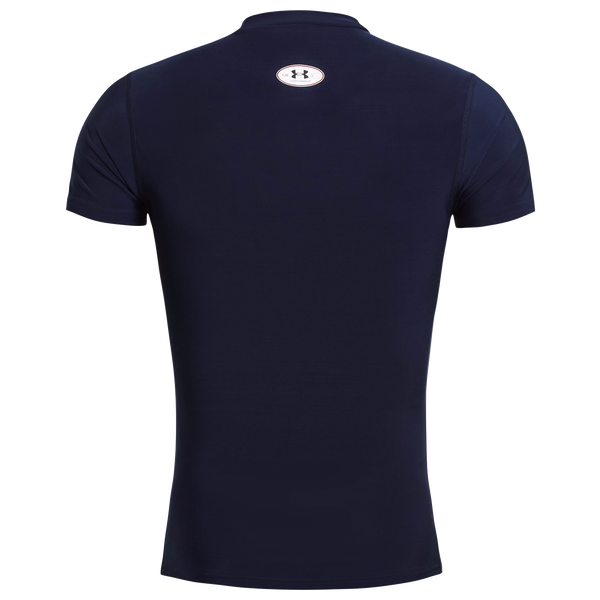Under Armour Heatgear OG Compression Short Sleeve - Men's - Midnight Navy/White - Image 4