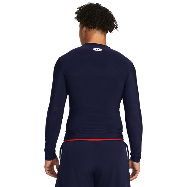 Under Armour Heatgear OG Compression Long Sleeve - Men's - Midnight Navy/White - Image 2