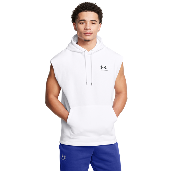 Under Armour Icon Fleece Sleeveless Hoodie - Men's - Black/White