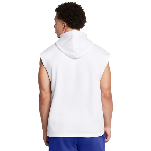 Under Armour Icon Fleece Sleeveless Hoodie - Men's - Black/White - Image 2