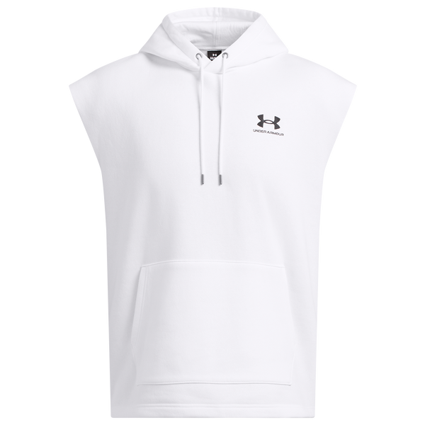 Under Armour Icon Fleece Sleeveless Hoodie - Men's - Black/White - Image 3