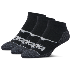 HOKA No-Show Run Sock 3 Pack - Adult - Black/Black/Black