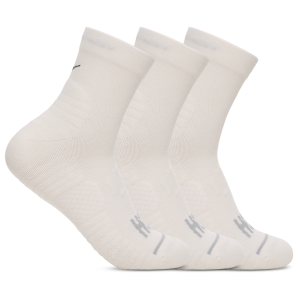 HOKA Quarter Run Sock 3 Pack - Adult - White/White/White