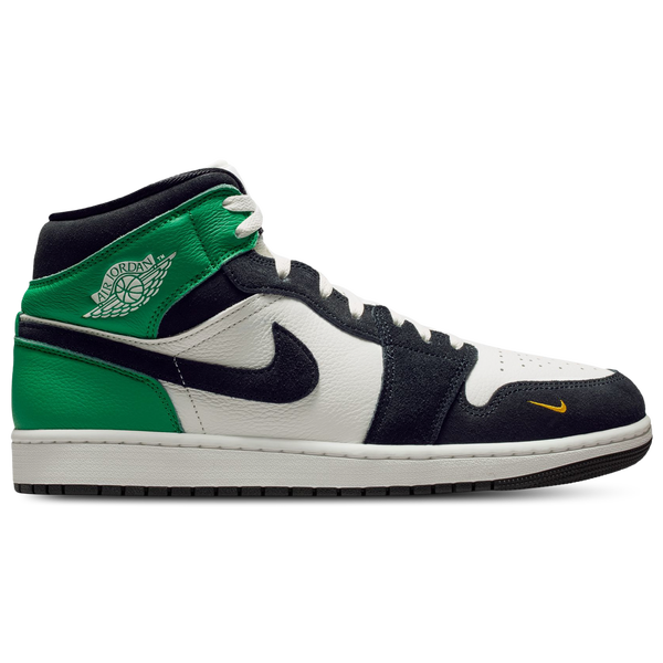 Jordan AJ 1 Mid SE - Men's - White/Black/Green
