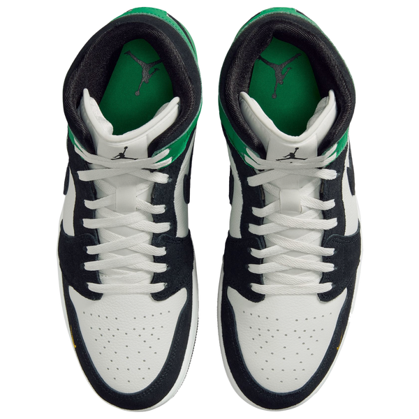 Jordan AJ 1 Mid SE - Men's - White/Black/Green - Image 4