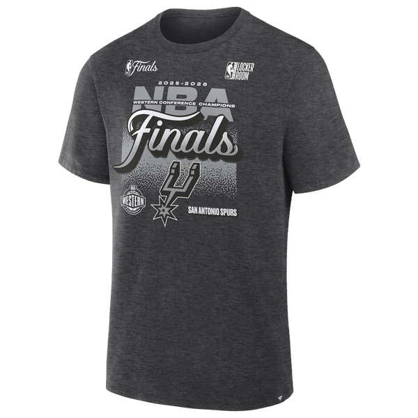 Fanatics Spurs Conference Champions Locker Room T-Shirt - Men's - Charcoal Heather